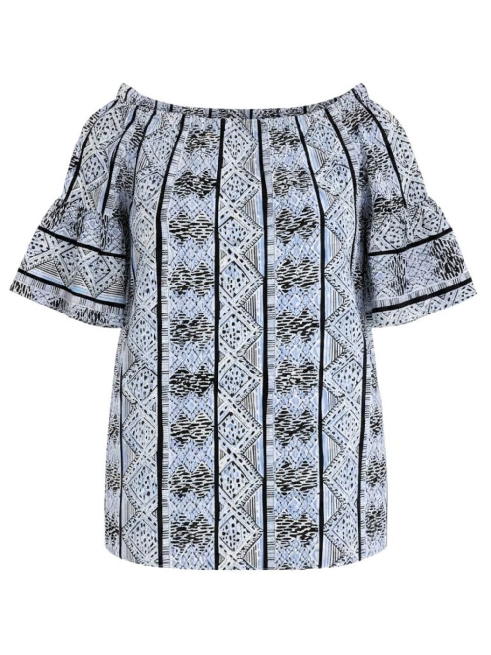 STS Sail to Sable Off Shoulder Bell Sleeve Boho Top S
